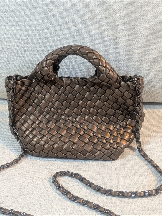 No brand Handbags - Metallic Brown Woven Mini Chain Strap Braided Handle Handbag
